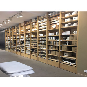 Design personnalisé mur monté en bois magasin de détail présentoir étagères pour marchandises - Product Image 1
