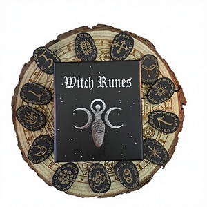 เครื่องประดับแท่นบูชาแบบแกะสลักลายรูนไม้แบบใหม่ ของตกแต่งบ้าน อุปกรณ์ประกอบพิธีกรรม ทำนายดวงชะตา ธีมพุทธศาสนา - Product Image 2