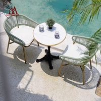 Meubles de patio modernes de luxe ensemble de jardin café bistro restaurant corde commerciale chaise haute d'extérieur pour table de bar