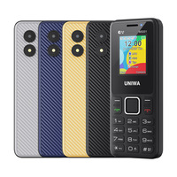Téléphone portable à clavier UNIWA MS001 4 SIM 4 veilles, compatible OEM, avec notification LED GSM et dos en fibre de carbone, type C