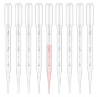1/2/3/5/10mL Pipettes de transfert jetables Pipette Pasteur graduée en plastique compte-gouttes en polyéthylène