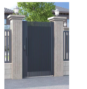 <span class=keywords><strong>Portail</strong></span> de cour en aluminium personnalisable avec finition noire thermolaquée <span class=keywords><strong>et</strong></span> passage piéton <span class=keywords><strong>intégré</strong></span> - Product Image 3