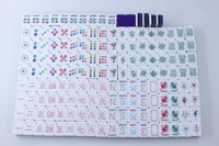Luxuriöses 160-Steiniges Amerikanisches Mahjong-Set mit Blauer Weiden-Chinoiserie-Matte, 4-Schichtigen Gravierten Acrylsteinen, Tragbar für Camping und Poker
