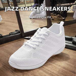 Zapatillas de Baile <span class=keywords><strong>Jazz</strong></span> Ligeras Blancas con Malla y Amortiguación de Aire <span class=keywords><strong>para</strong></span> Animadoras, Entrenamiento Atlético, Danza, <span class=keywords><strong>Tenis</strong></span> y Caminar - Product Image 3