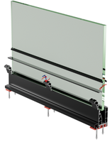 Rampe en verre sans cadre Smartart de conception de balcon de grande hauteur avec système de fond en U en aluminium