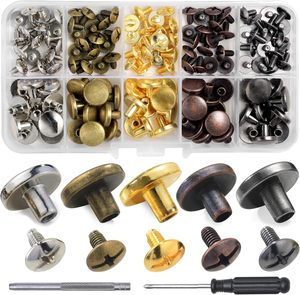 YORANYO Sets Chicago <b>Screws</b> Leather Rivets <b>Assorted</b> <b>Screw</b> Rivets Metal Studs For Clothing Chicago Binding <b>Screws</b> Spike And Studs - Product Image 1