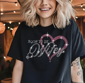 Ropa de Novia Ecológica de Diseño para Mujer, Camiseta 100% Algodón con Pedrería, Estilo Formal, Decoración para el Equipo de la Novia - Product Image 5