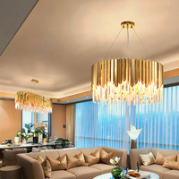 Zeal Lighting Decoración Lámpara colgante de lujo Sala de estar Techo Moderno Oro K9 Candelabro de cristal