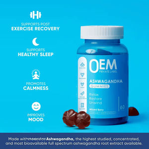 Gomitas de Ashwagandha de Marca Privada OEM con Vitamina D y Zinc para el Alivio del Estrés, Apoyo al Estado de Ánimo y Salud Inmunológica - Product Image 3