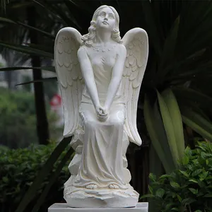 Escultura religiosa personalizada de tamaño grande para decoración de jardín, estatua de resina para cementerio, molde de bebé, estatuilla de Ángel, venta al por mayor