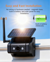 Cámara Solar Inalámbrica ZY-W930S, Monitor para Auto, Kit de Cámara Solar Magnética con Pantalla HD Inalámbrica de 9.3 Pulgadas y DVR de 2 Canales