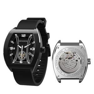 Reloj Automático de Lujo Personalizado para Hombre con Caja Rectangular y Correa de Silicona de 22 mm de Ancho, Movimiento Mecánico, Compatible con Dropshipping - Product Image 5