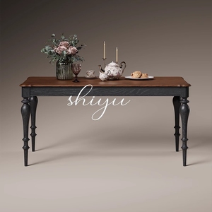 Mesa de comedor, francesa, madera maciza, rectangular, estilo de mediana edad, mesa de comedor y juego de sillas, mesa de comedor retro de gama alta - Product Image 5