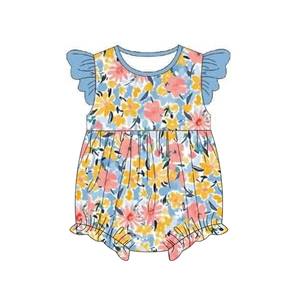 Tenues d'été personnalisées jaunes pour bébés garçons et filles, combinaisons en gros pour frères et sœurs, vêtements de haute qualité pour boutiques et usines - Product Image 4