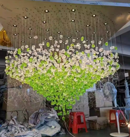 Lustre moderne sur mesure en verre coloré et pierre, luminaire suspendu décoratif pour hall d'hôtel, villa, maison, escalier
