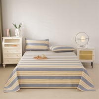 Drap plat en coton brut, tissu grossier, 400 fils, écologique, lavable, anti-boulochage, pour hôpitaux et hôtels, drap de lit imprimé