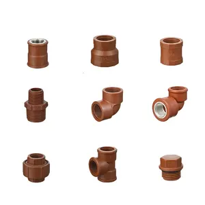 IFAN Manufacture Wholesale Brown Color Screw Thread PPH Pipes and Fittings for water supply