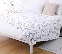 Couverture pour chat en flanelle ultra douce, cadeaux pour les amoureux des chats, filles, femmes, motif blanc adorable, couvertures pour canapé, lit, sofa