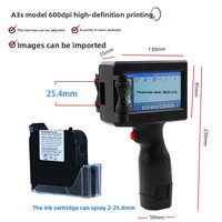 Nouvelle imprimante jet d'encre portable A3S haute résolution pour l'impression sur carton, emballage, sacs, date et code bidimensionnel