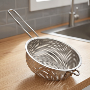 Passoire en acier inoxydable à mailles fines avec poignée pour laver le riz et égoutter l'eau - Product Image 5