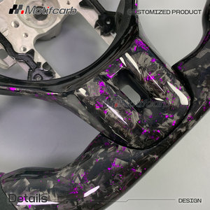 Volante Deportivo Personalizado de Fibra de Carbono Forjado en Color Morado con LED para Mitsubishi Lancer Evolution X GSR MR X Final Edition 2008-2016 - Product Image 4