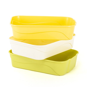 Caja de arena para gatos simple, semicerrada, para gatitos, antirresbaladuras, con borde alto, inodoro para gatos, artículos para mascotas - Product Image 1