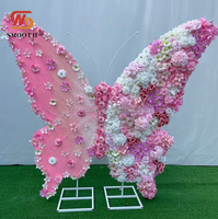 Arco de Flores Artificiales Gigantes de Metal en Forma de Mariposa, Color Morado, para Bodas, Venta Caliente SMS