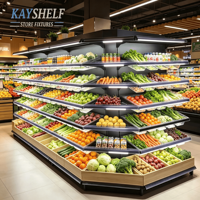 Étagère de présentation alimentaire autoportante efficace pour supermarché, unité de rayonnage réglable pour confiserie, distributeur commercial de noix en vrac
