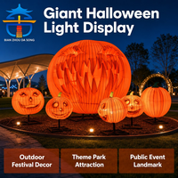 Linternas de Calabaza Gigantes para Exteriores, Esculturas Luminosas de Halloween para Decoración de Parques Temáticos, Centros Comerciales y Festivales