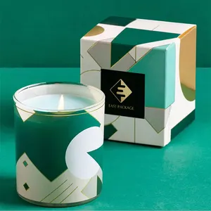 Kotak Hadiah Lilin Kustom dengan Kemasan Sisipan Kotak Lilin Hitam Kardus Kotak Hadiah Lilin