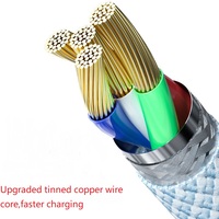 1M Usb a Tipo C Cable 6a 66W Cargador Rápido Trenzado 480Mbps