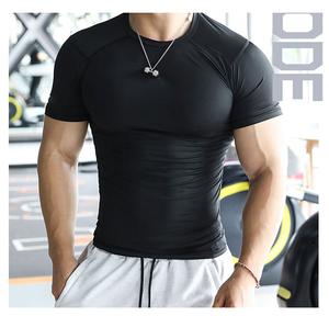 Maglia Sportiva Aderente da <span class=keywords><strong>Uomo</strong></span> ad Asciugatura Rapida per Atletica e Bodybuilding in Poliestere, T-Shirt da Fitness e Palestra da <span class=keywords><strong>Uomo</strong></span> - Product Image 3