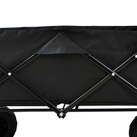 Chariot utilitaire pliable à quatre roues, chariot de camping, chariot à roulettes, cadre en acier, tissu Oxford, transport pour la plage et le jardin