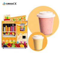 Distributeur automatique de smoothies intelligent, design compact, faible coût d'exploitation, haute rentabilité, idéal pour les petites entreprises, logo personnalisé.