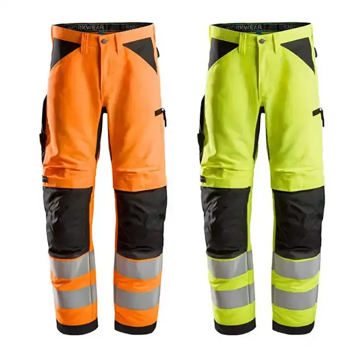 Custom Logo Polyester Cotton Blend Men Mechanic Mining High Visibility Safety Work Wear Workwear Uniform Hi Vis Work Pants