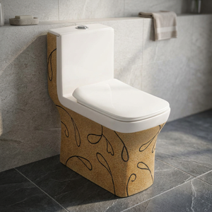 Vistaar Articles sanitaires de salle de bains Toilette siphonique monobloc en céramique Lavage doré WC Chaise d'aisance au sol Grossiste - Product Image 1