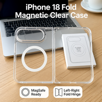 Coque de téléphone transparente antichoc 2-en-1 pour iPhone 18 Fold, compatible avec la charnière pliable, souple, fine, anti-poussière et anti-rayures