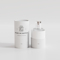 Boîte cadeau en carton cylindrique noire de luxe personnalisée emballage de boîte tube pour bouteille de parfum ronde en verre produit parfumé avec sac en papier