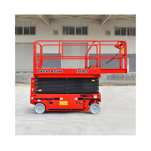 Plataforma elevadora de tijera eléctrica con certificación CE de 6m, 8m, 10m y 12m, con batería, para pasillos estrechos en almacenes. - Product Image 1