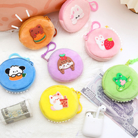 Vente en gros en stock sac à monnaie en peluche porte-clés pour enfants cadeaux vente en gros mignon dessin animé Animal fruits peluche sac à main portefeuille sac d'argent