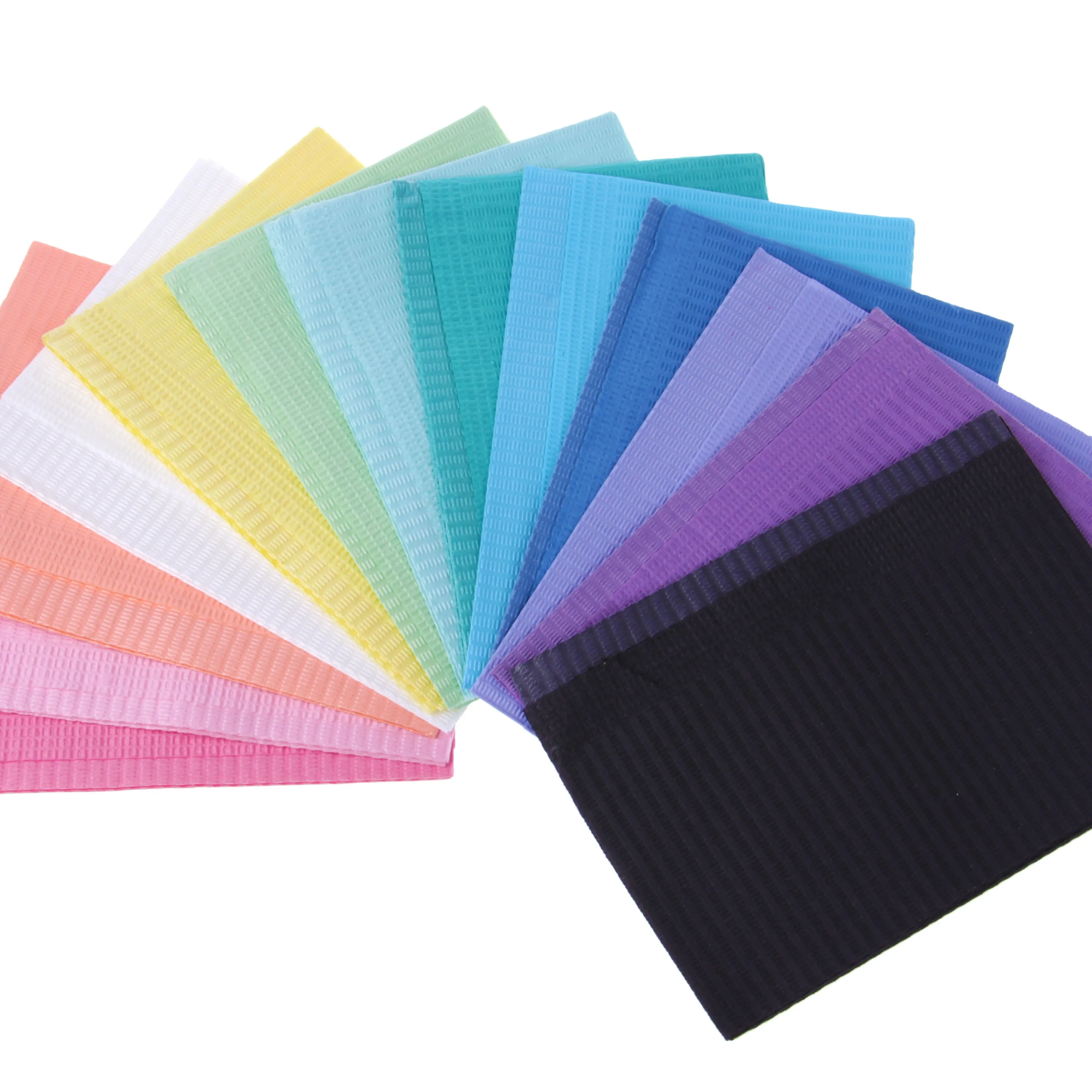 Colorful Disposable waterproof 3ply apron tissue napkins disposable dental bib