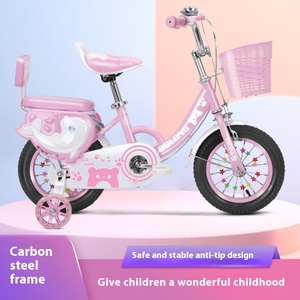 Vélo pour filles de 2 à 6 ans, monovitesse, avec fourche en acier et système de freinage à pédale classique - Product Image 2