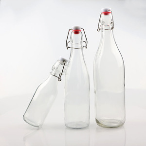250 ml 500 ml 750 ml and 1000 ml Round Shape Swing Top <strong>Glass</strong> <strong>Bottle</strong> - Product Image 2