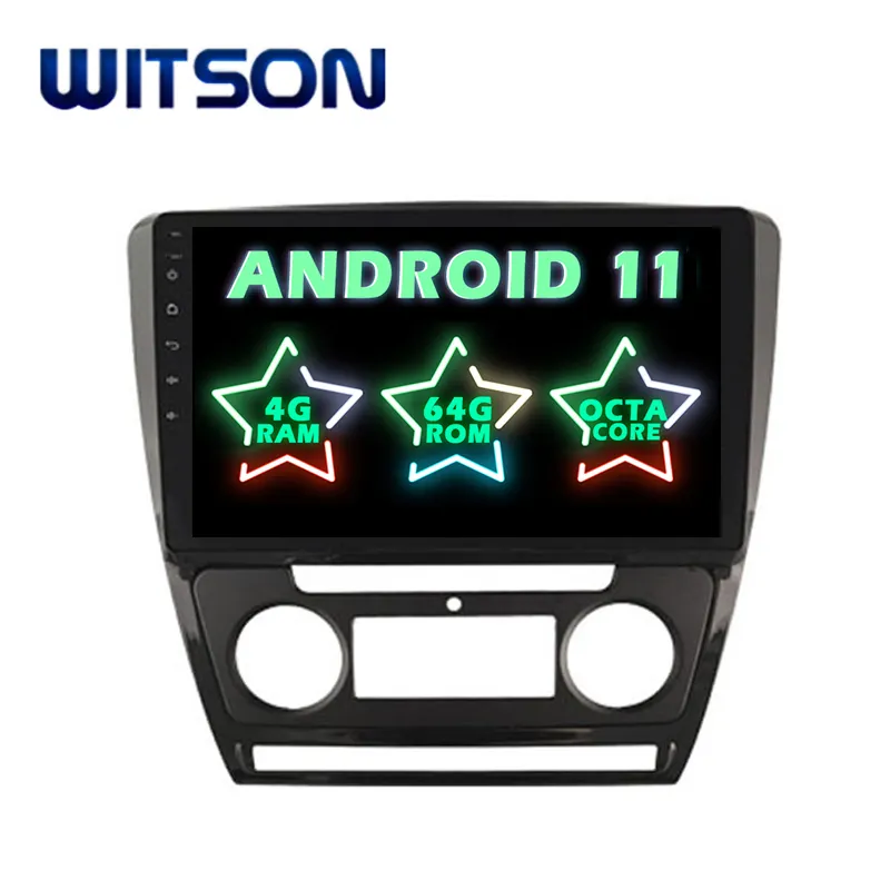 Witson Android 11 Grote Scherm Speler Voor Volkswagen Skoda Octavia (Handmatige A/C) 4G + 64G Ingebouwde Draadloze Carplay + Android Auto