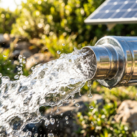 Pompe solaire submersible 250W 24V pour puits profond, 60m de hauteur de refoulement, 1,2m³/h, avec contrôleur MPPT et arrêt automatique en cas de fonctionnement à sec