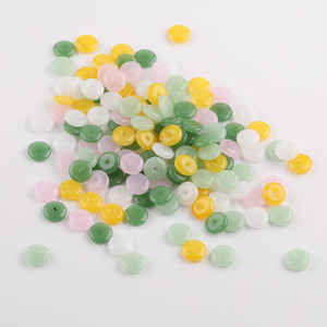 Chinese Style Imitation Jade Safety Buckle 12mm Round Acrylic Beads <b>For</b> DIY Bracelet Necklace Jewelry Making Accessories - Product Image 1