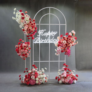 Ensemble floral artificiel rouge et rose personnalisé de qualité supérieure pour toile de fond de mariage, fête d'anniversaire, cérémonie Sweet 18, aménagement d'arche, décoration d'événements à domicile - Product Image 3