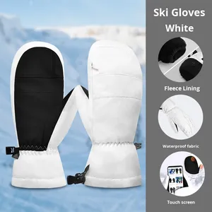 Gants de ski d'hiver pour hommes et femmes, doublés <span class=keywords><strong>polaire</strong></span>, imperméables, cinq doigts, compatibles écran tactile, personnalisables - Product Image 1