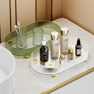 ถาดรองน้ำสองชั้นทรงสี่เหลี่ยมพลาสติกพร้อมหูจับสำหรับถ้วยชา ถ้วยน้ำ ถาดเสิร์ฟ - Product Image 4