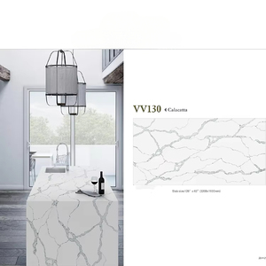 Losa de Cuarzo Blanco Calacatta Gold para Encimera de Cocina, Piedra de Cuarzo Prefabricada al por Mayor con Vetas - Product Image 3